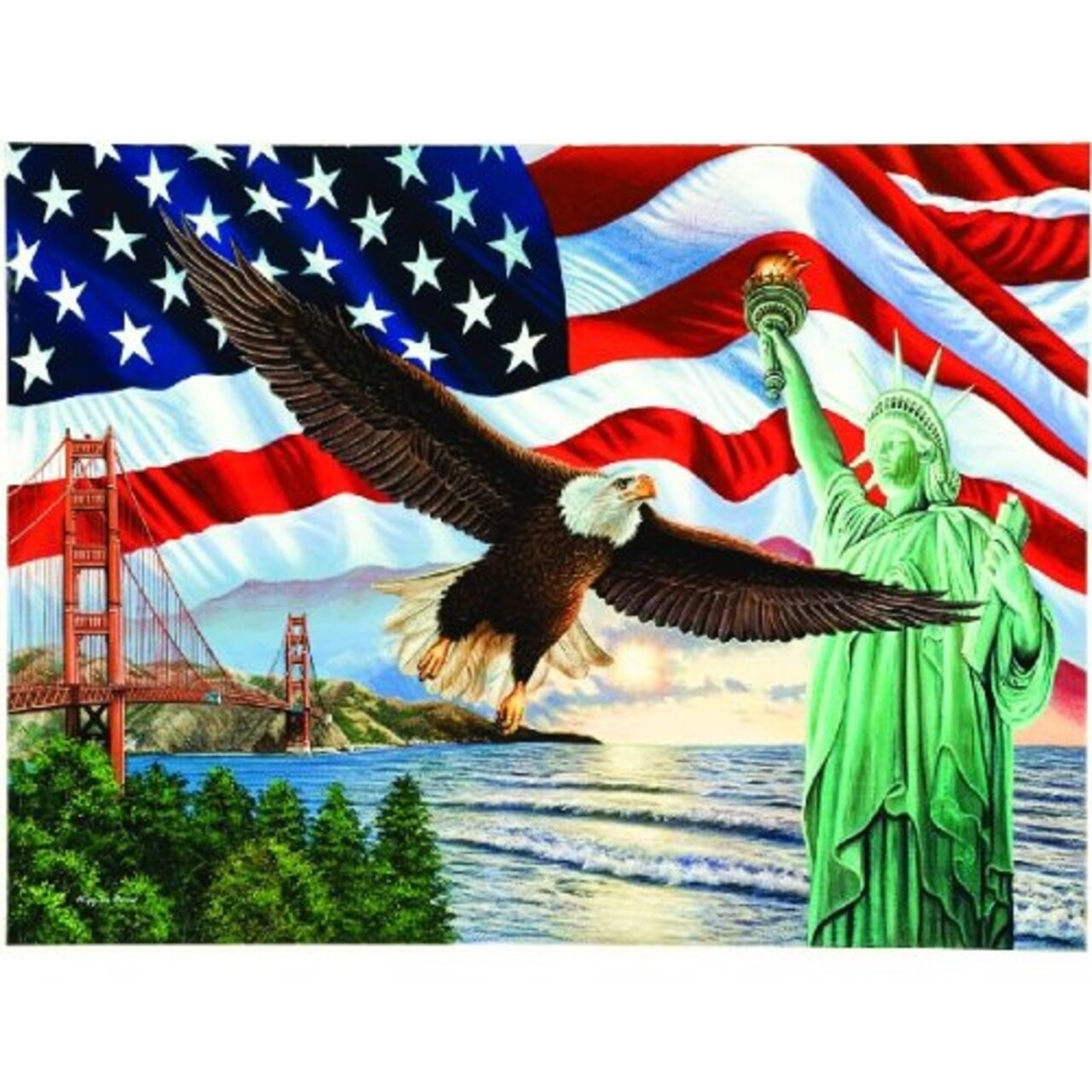 Sunsout From Sea to Shining Sea 1000 pc Fourth of July Jigsaw Puzzle 45826